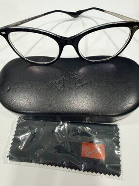 NEW RAY BAN Womens Black Eyeglasses Cats Eye 5360 2034 55 18 145